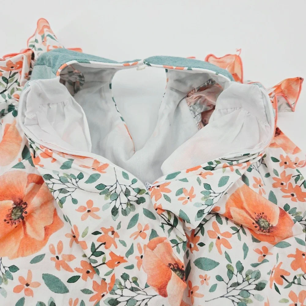 Marta y Paula Spanish Boutique‎ Poppy Floral Flutter Sleeve Dress 3Y EU 98